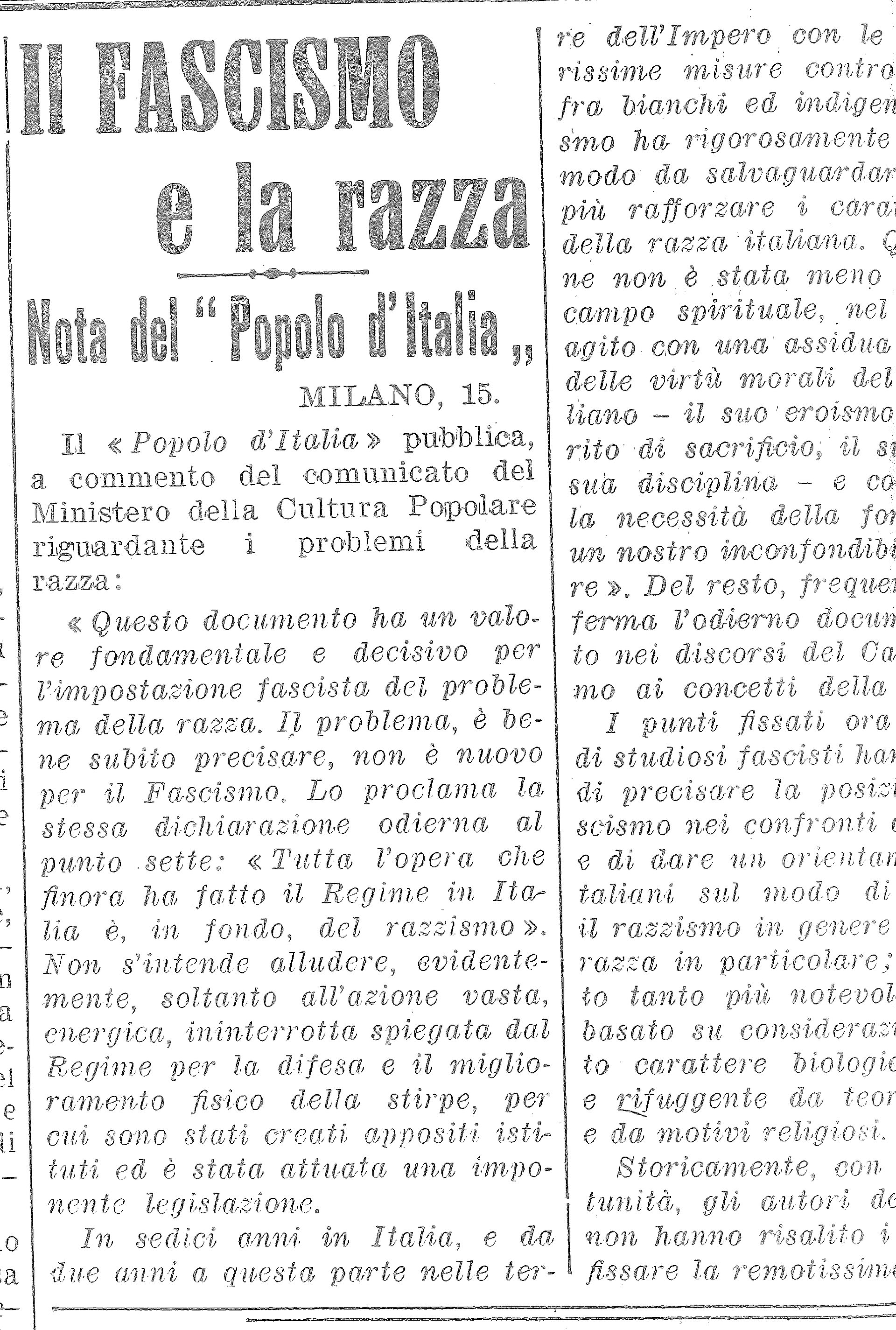 16 luglio 1938